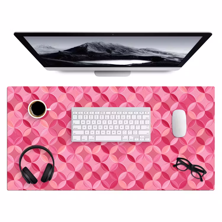 Geometrisch - Mozaïek - Modern - Roze Muismat XXL klein 681 -3d