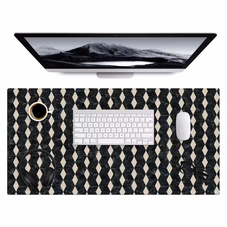 Geometrisch - Patroon - Marmer - Groen Muismat XXL klein 681 -3d