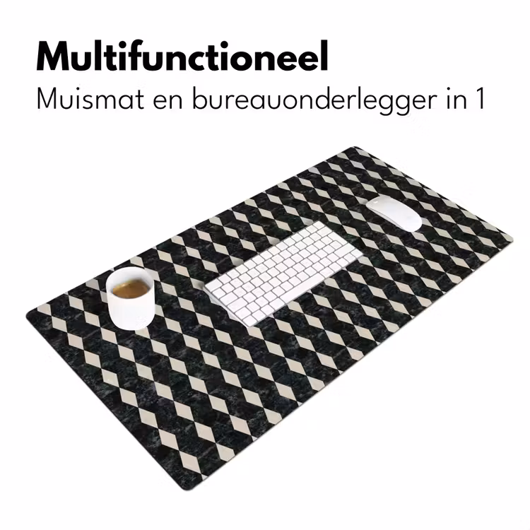 Geometrisch - Patroon - Marmer - Groen Muismat XXL klein 681 -sfeer4