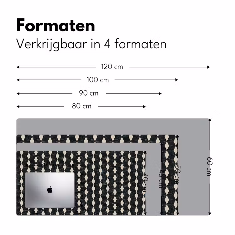Geometrisch - Patroon - Marmer - Groen Muismat XXL klein 681 -sfeer5