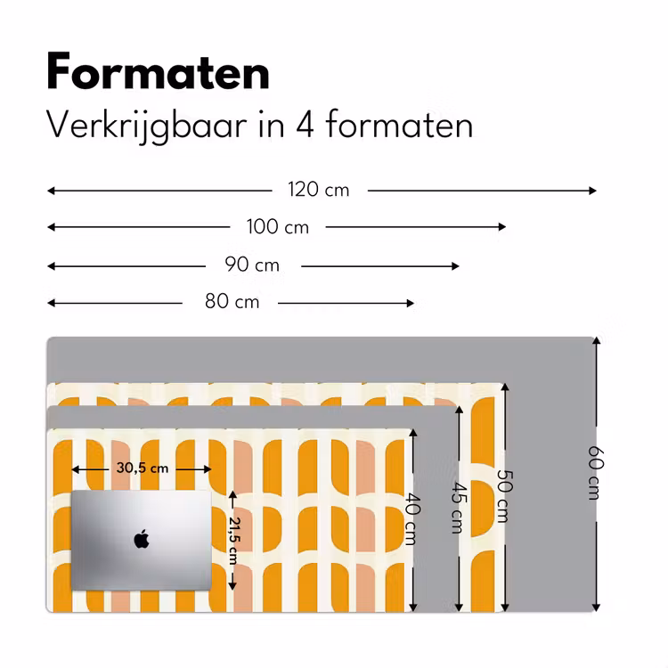 Geometrisch - Patroon - Geel - Roze Muismat XXL klein 681 -sfeer5