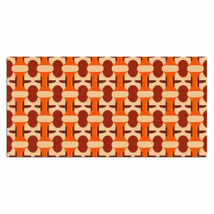 Geometrisch - Retro - Oranje Muismat XXL klein 681 -3d_leeg