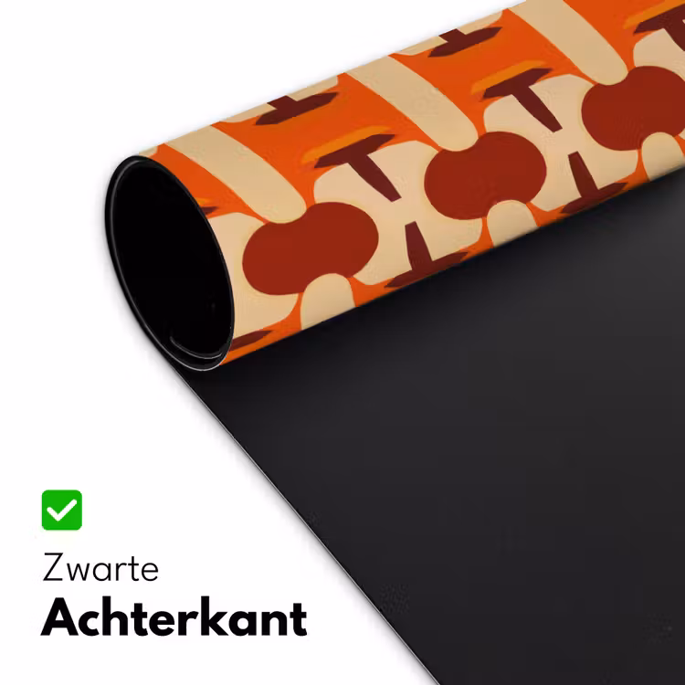 Geometrisch - Retro - Oranje Muismat XXL klein 681 -sfeer2