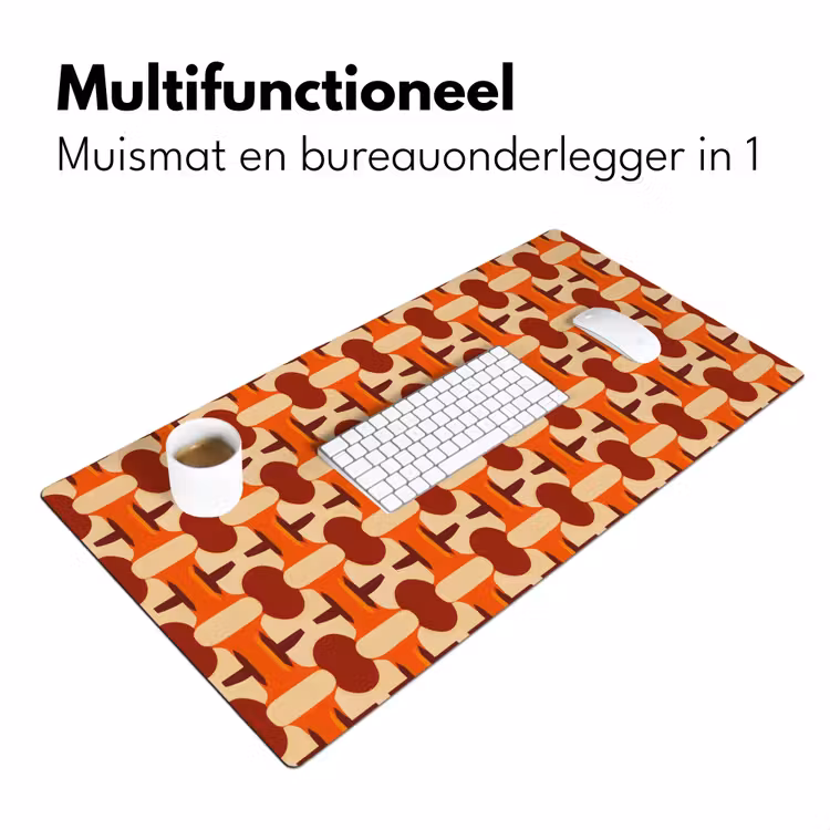 Geometrisch - Retro - Oranje Muismat XXL klein 681 -sfeer4