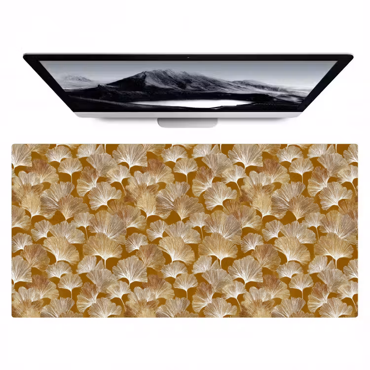 Ginkgo - Bladeren - Goud Muismat XXL klein 681 -zzz3d