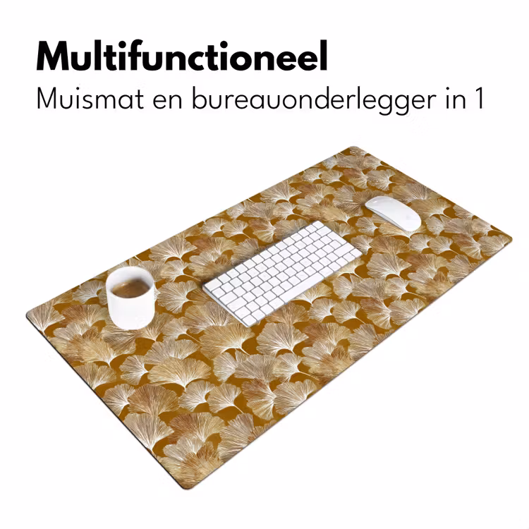 Ginkgo - Bladeren - Goud Muismat XXL klein 681 -sfeer4