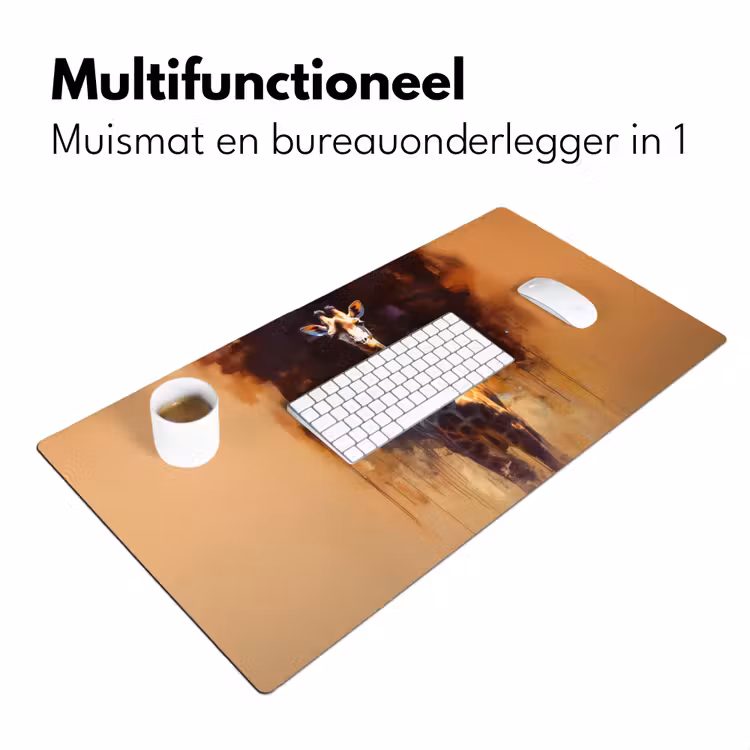 Giraf - Bruin - Abstract - Geschilderd Muismat XXL klein -sfeer4