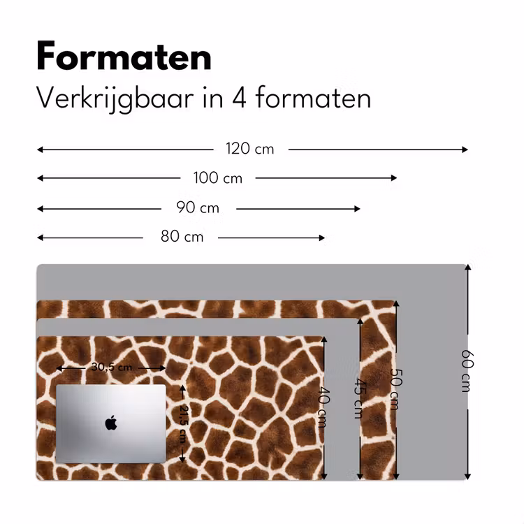 Giraf - Vacht - Klassiek - Bruin Muismat XXL klein -sfeer5