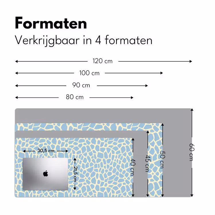 Giraf - Modern - Blauw Muismat XXL klein 681 -sfeer5