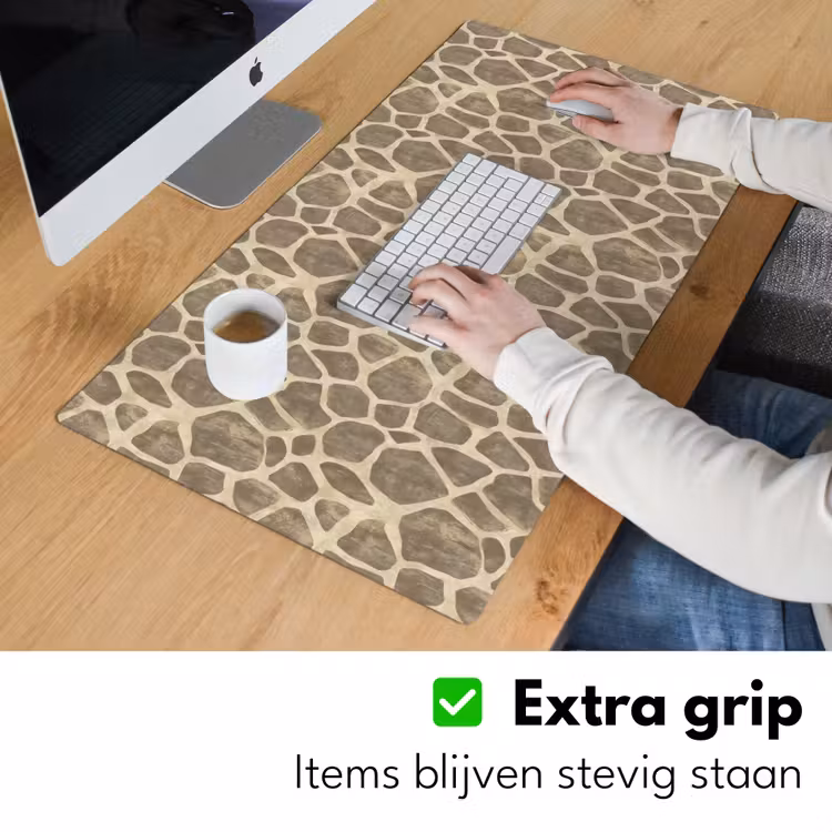 Giraf - Patroon - Beige - Bruin Muismat XXL klein 681 -sfeer3