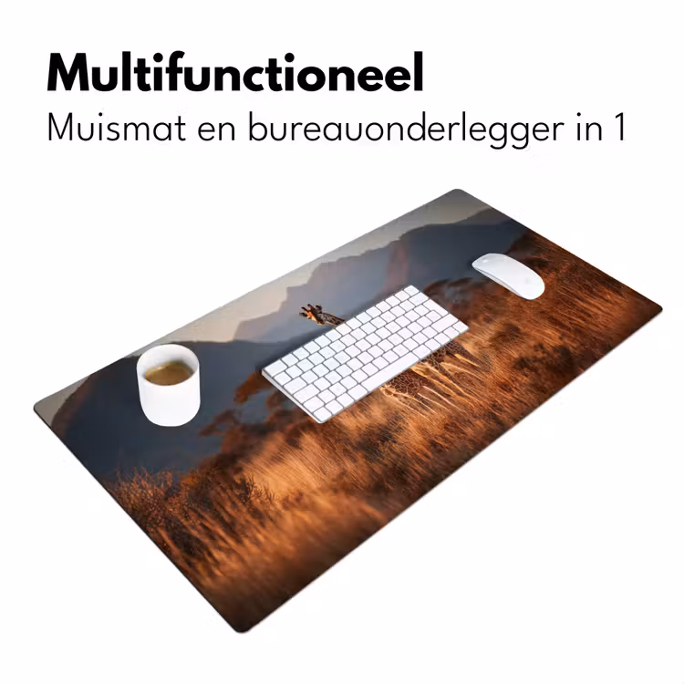 Giraffen - Hoog gras - Acaciabomen Muismat XXL klein -sfeer4