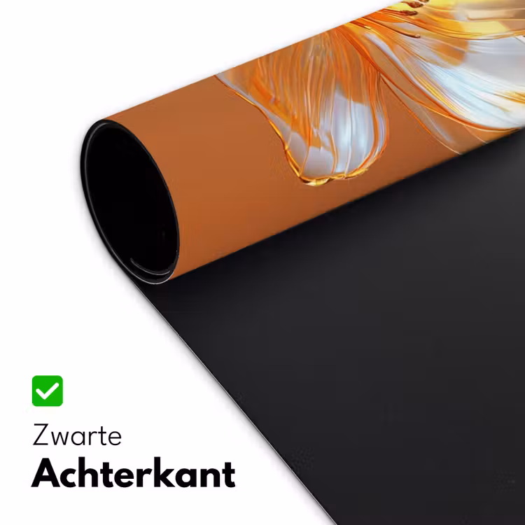 Glazen - Bloem - Oranje Muismat XXL klein -sfeer2
