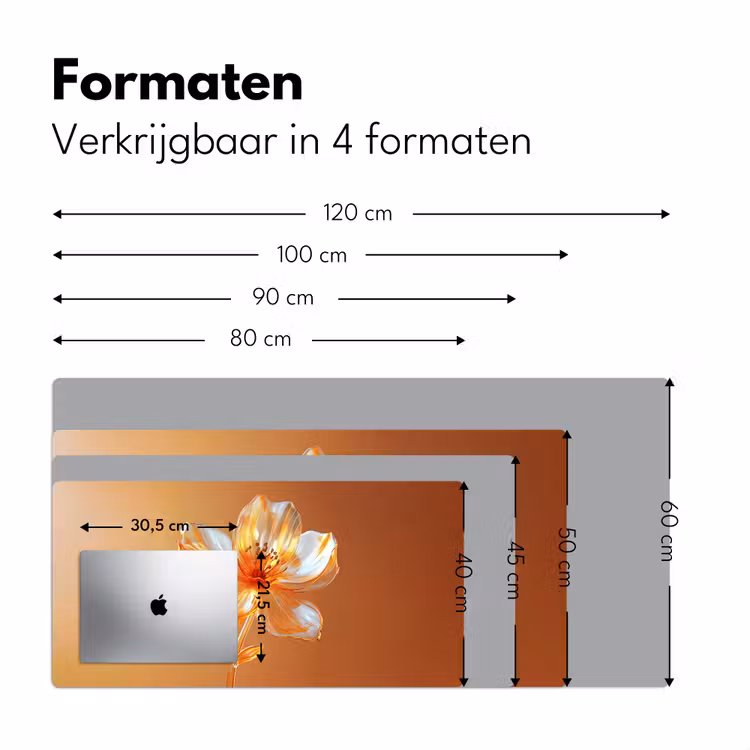 Glazen - Bloem - Oranje Muismat XXL klein -sfeer5