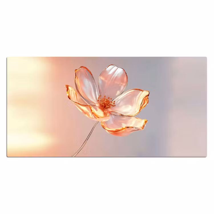 Glazen - Bloem - Roze Muismat XXL klein -3d_leeg