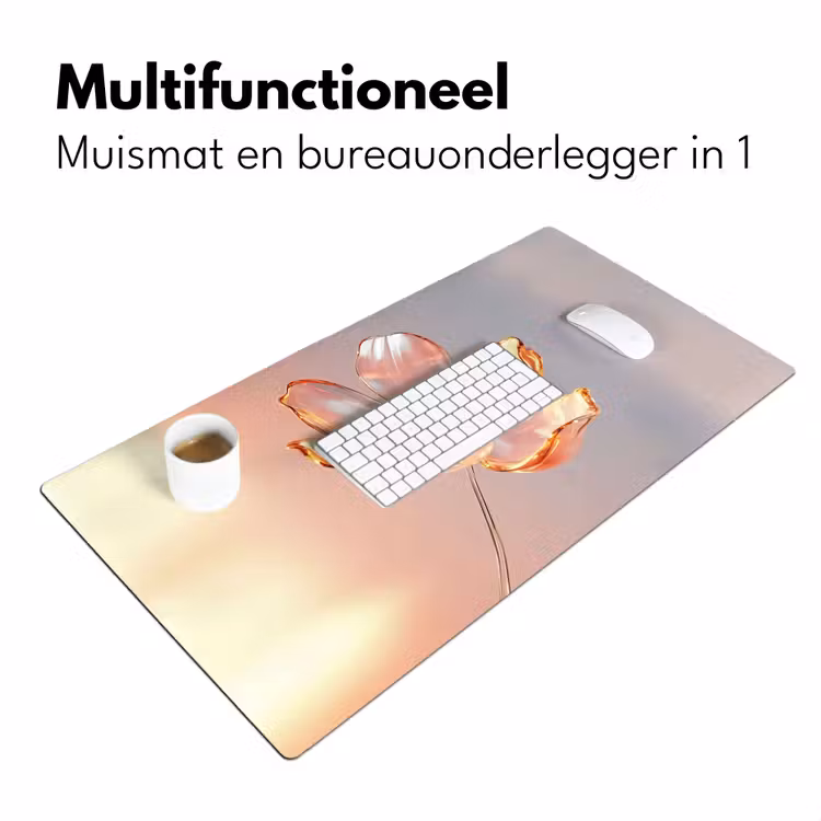 Glazen - Bloem - Roze Muismat XXL klein -sfeer4