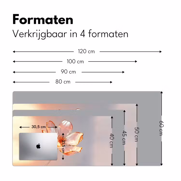 Glazen - Bloem - Roze Muismat XXL klein -sfeer5