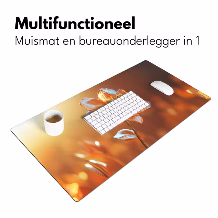 Glazen - Bloem - Zonlicht Muismat XXL klein -sfeer4
