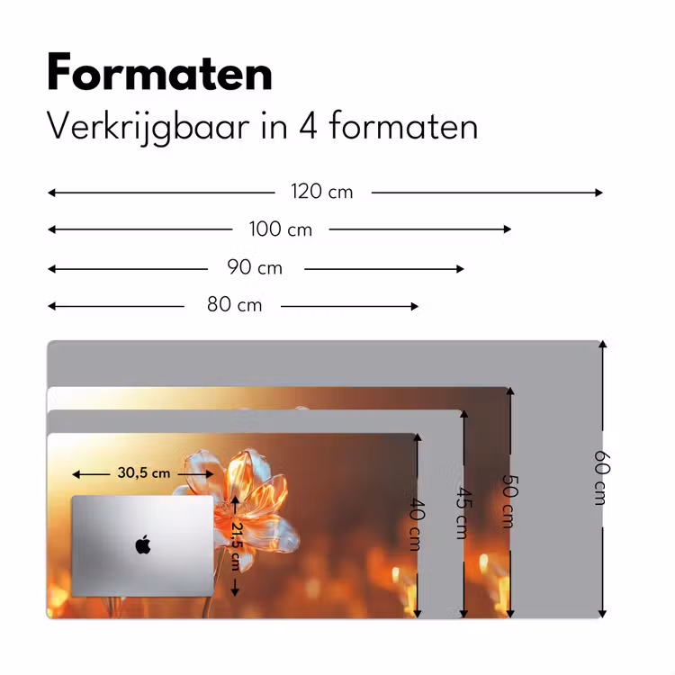 Glazen - Bloem - Zonlicht Muismat XXL klein -sfeer5