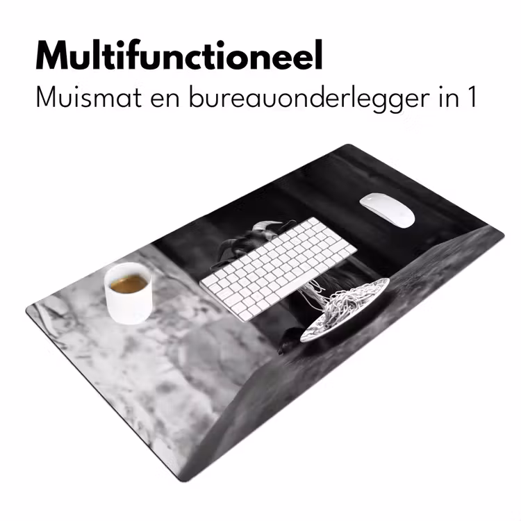 Geit - Bord - Spaghetti - Zwart Wit Muismat XXL klein -sfeer4