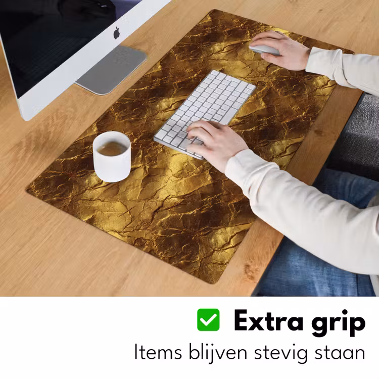 Bladgoud - Textuur - Goud Muismat XXL klein 681 -sfeer3