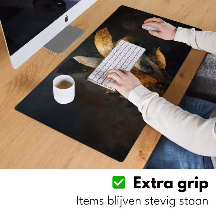 Gouden Bladcompositie – Botanische Luxe Muismat XXL klein -sfeer3