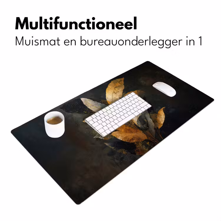 Gouden Bladcompositie – Botanische Luxe Muismat XXL klein -sfeer4