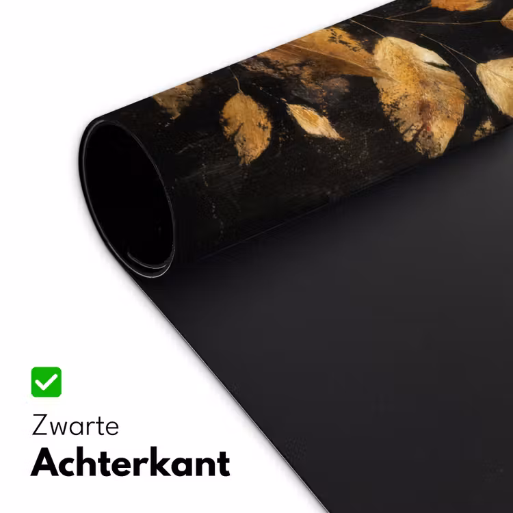 Gouden Bladeren op Donkere Achtergrond Muismat XXL klein -sfeer2