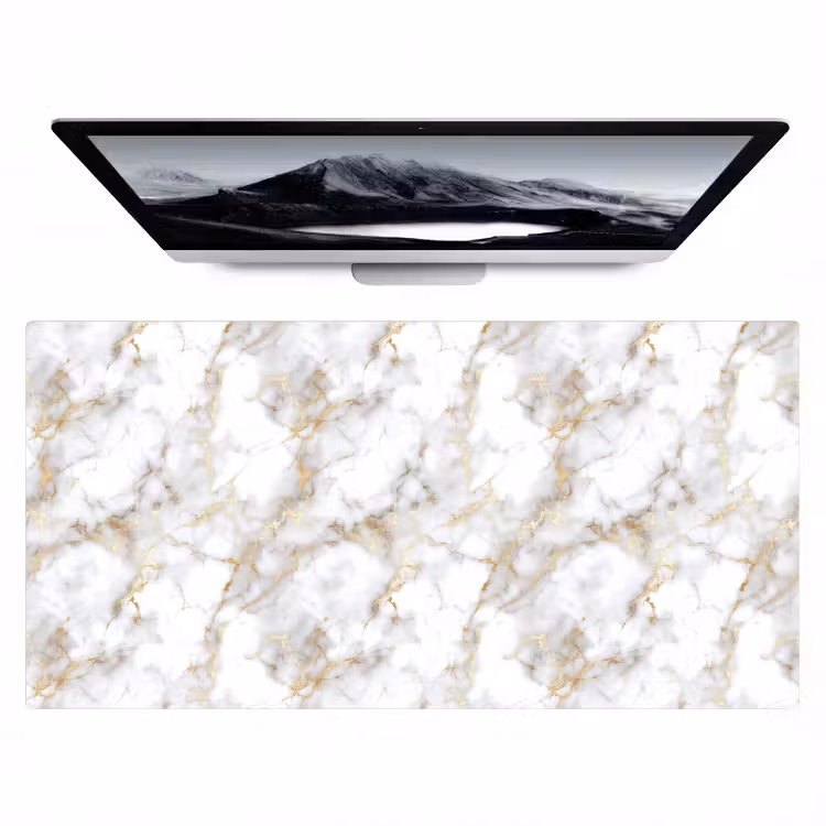 Gouden aders - Marmer - Wit Muismat XXL klein 681 -zzz3d