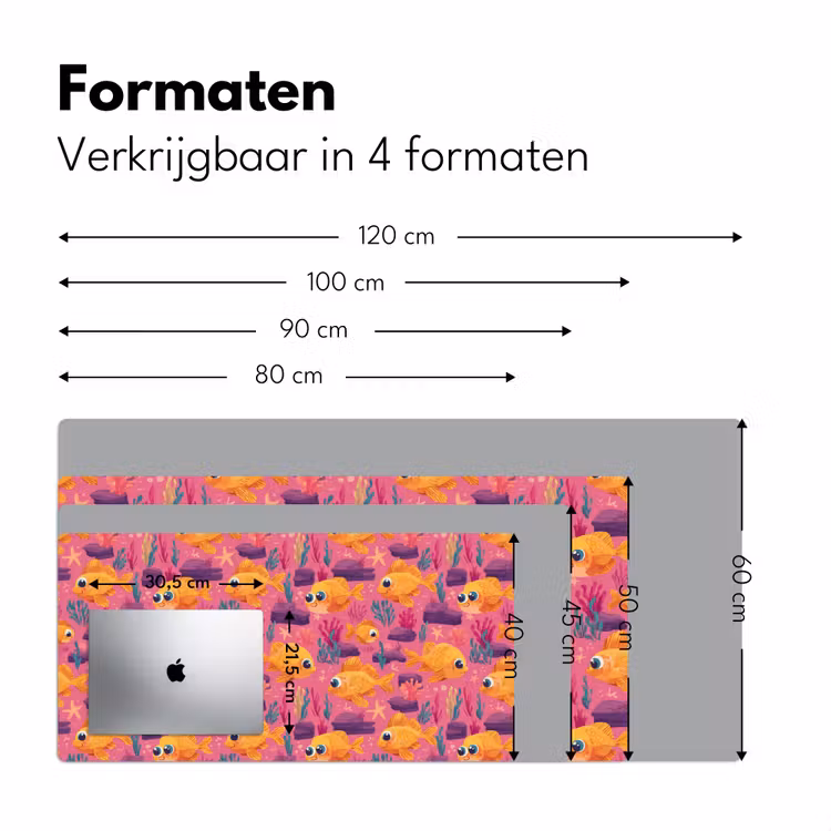 Goudvissen - Koraal - Kleurrijk Muismat XXL klein 681 -sfeer5