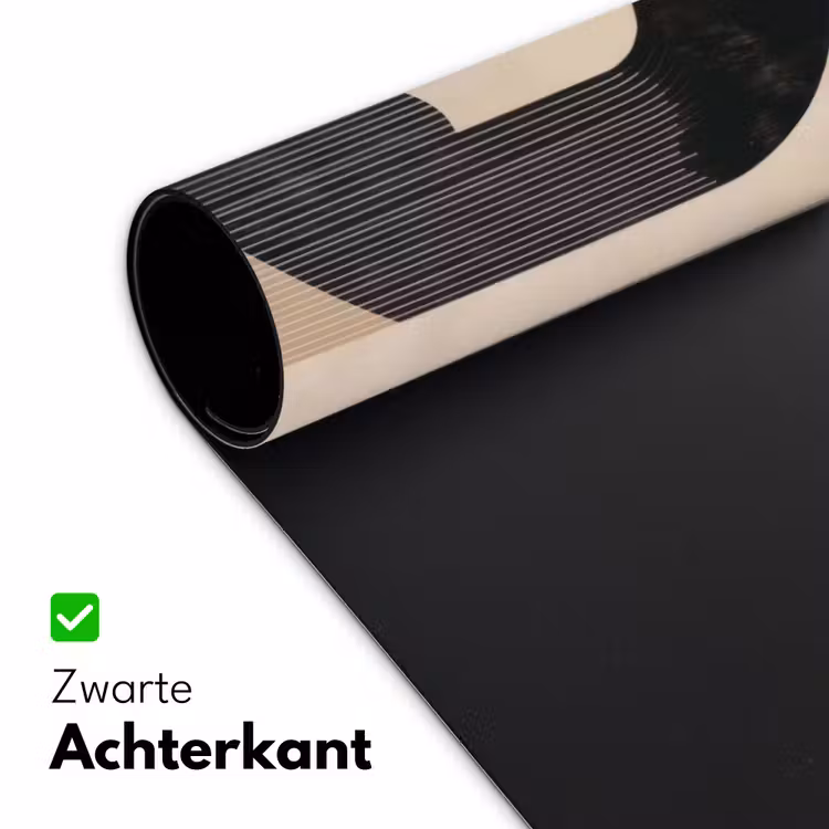 Grafisch gebogen motief - Beige Muismat XXL klein -sfeer2
