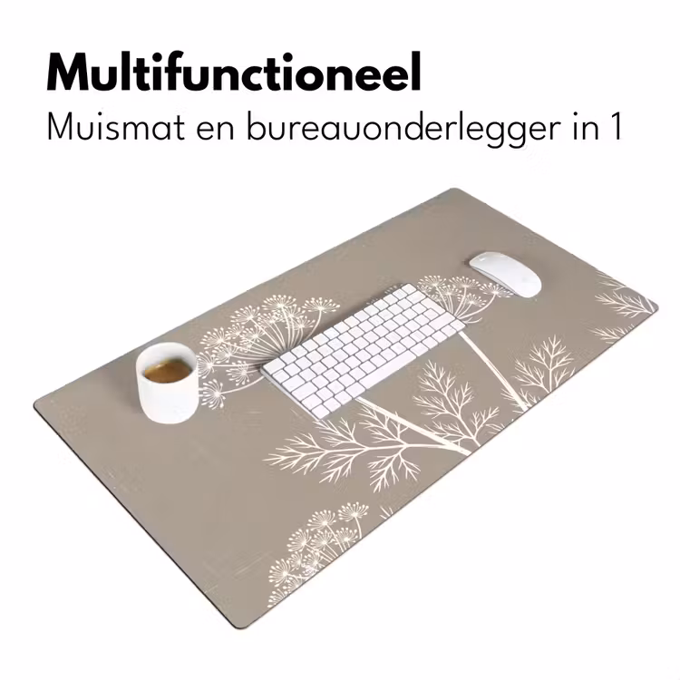 Grafisch - Fluitenkruid - Taupe Muismat XXL klein -sfeer4