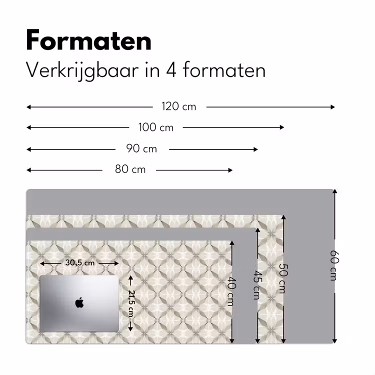 Grafisch - Patroon - Grijs Muismat XXL klein 681 -sfeer5