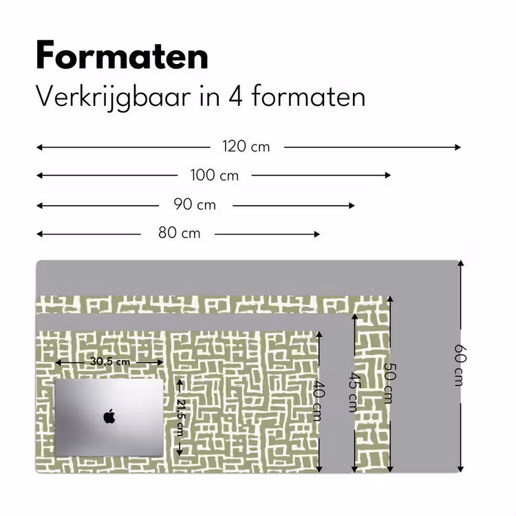 Grafisch - Patroon - Groen Muismat XXL klein 681 -sfeer5