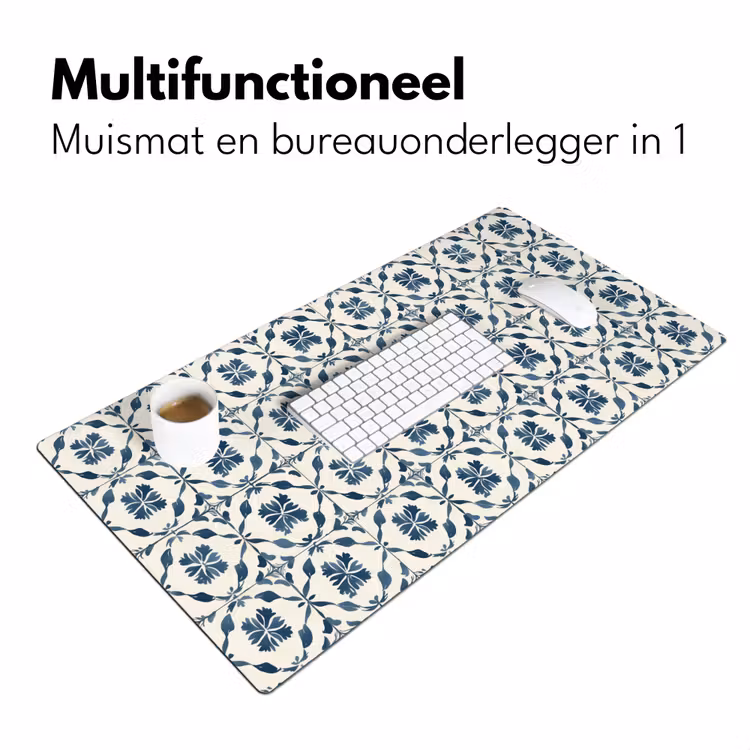 Grafisch - Tegel - Blauw Muismat XXL klein 681 -sfeer4