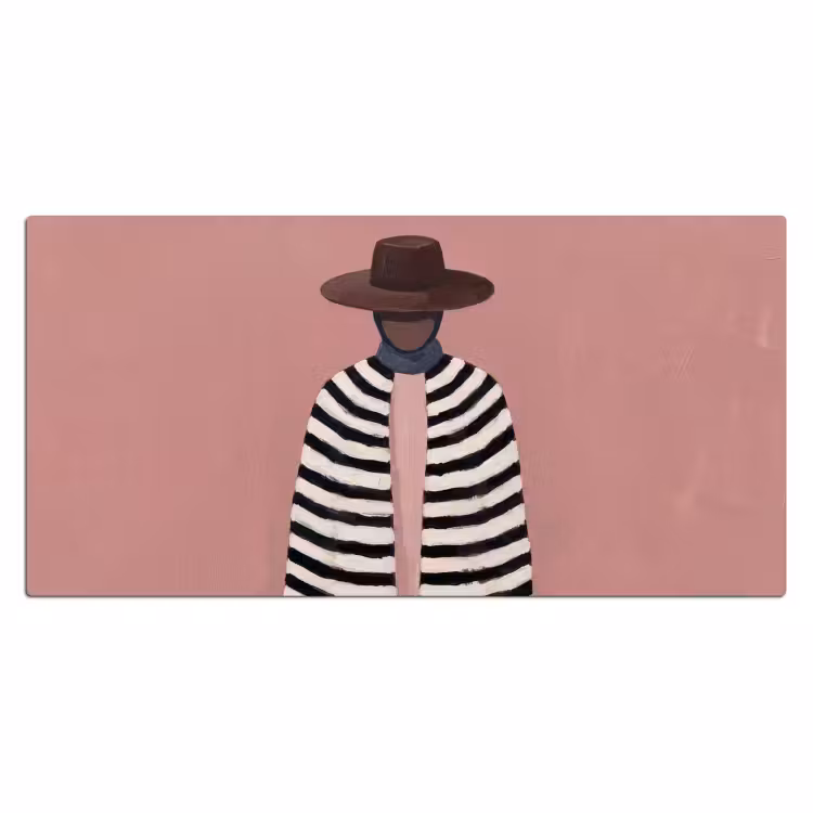 Grafisch - Vrouw - Roze Muismat XXL klein -3d_leeg