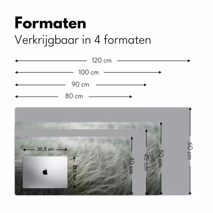 Gras - Wazig - Natuur - Groen - Zacht Muismat XXL klein -sfeer5