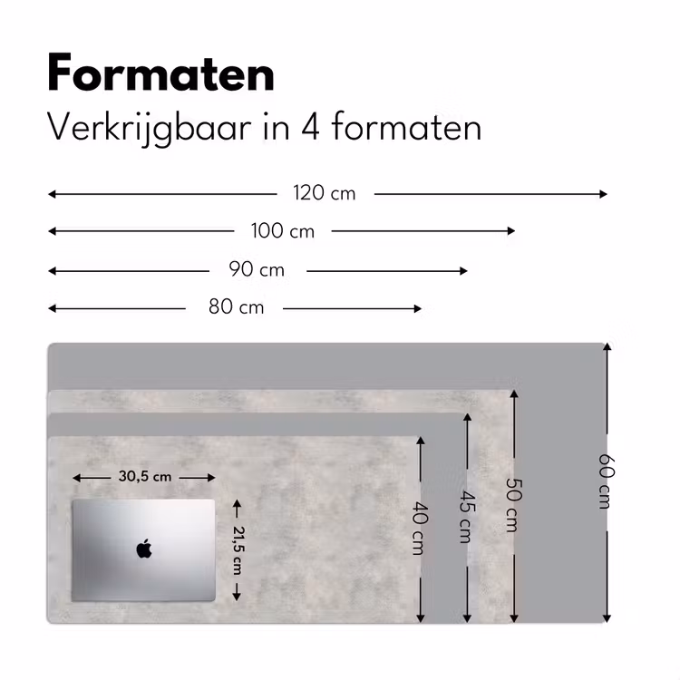 Grijs - Beton - Industrieel Muismat XXL klein 681 -sfeer5