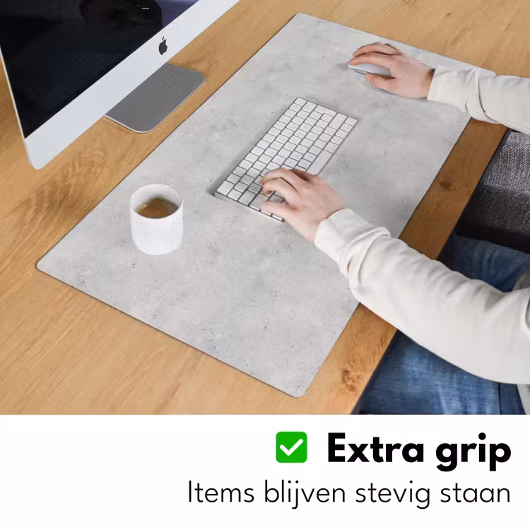 Grijs - Beton - Neutraal Muismat XXL klein 681 -sfeer3