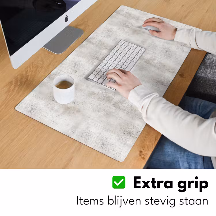 Grijs - Beton - Verweerd Muismat XXL klein 681 -sfeer3