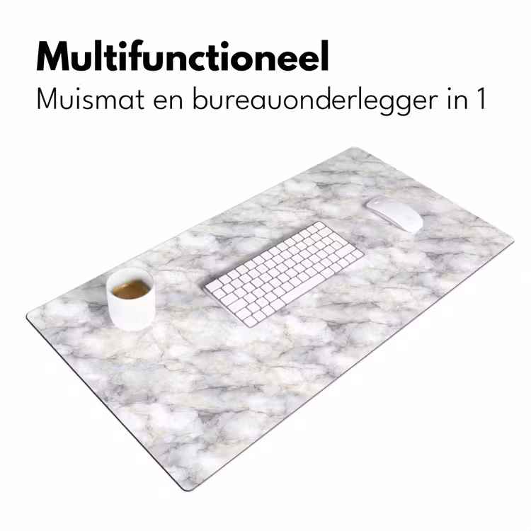 Grijs - Marmer - Gedetailleerd Muismat XXL klein 681 -sfeer4