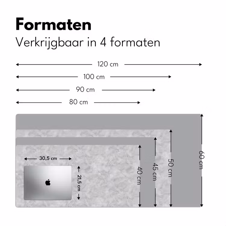 Grijs - Marmer - Mat Muismat XXL klein 681 -sfeer5