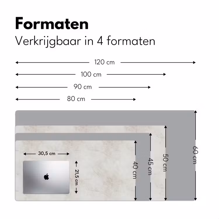 Grijs - Marmer - Aders Muismat XXL klein 681 -sfeer5