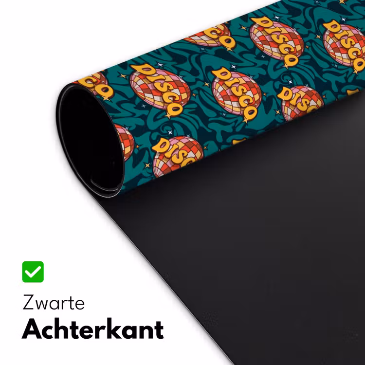 Groen - Disco - Patroon Muismat XXL klein 681 -sfeer2