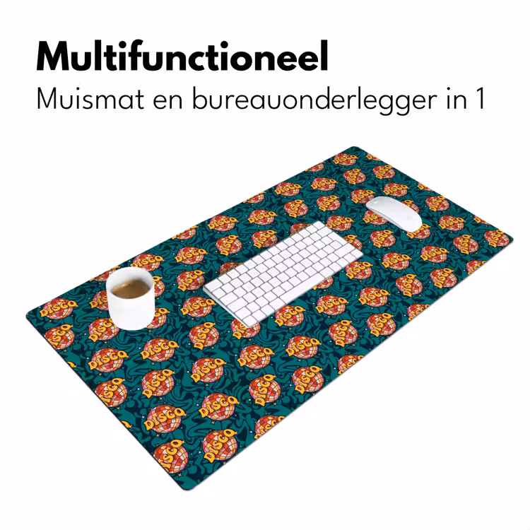 Groen - Disco - Patroon Muismat XXL klein 681 -sfeer4