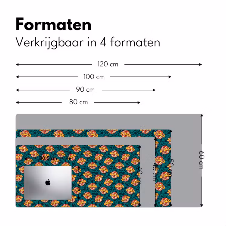 Groen - Disco - Patroon Muismat XXL klein 681 -sfeer5