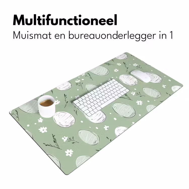 Groen - Eieren - Patroon Muismat XXL klein -sfeer4