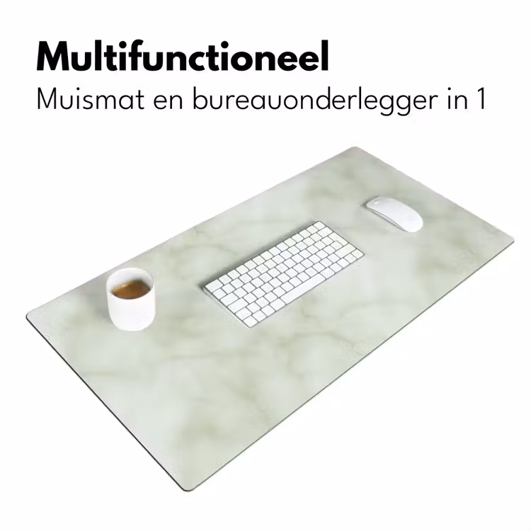 Groen - Marmer - Aders Muismat XXL klein 681 -sfeer4