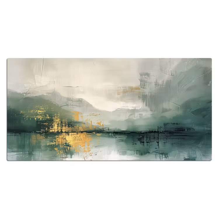 Groen - Modern - Abstract - Goud Muismat XXL klein -3d_leeg