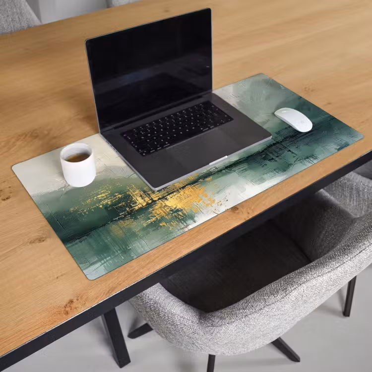 Groen - Modern - Abstract - Goud Muismat XXL klein -sfeer1