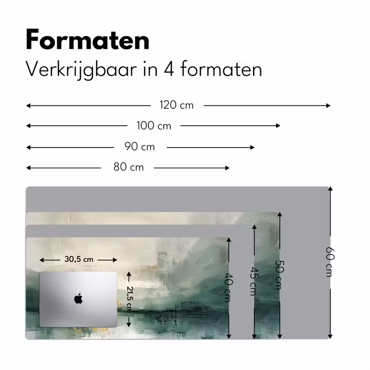 Groen - Modern - Abstract - Goud Muismat XXL klein -sfeer5